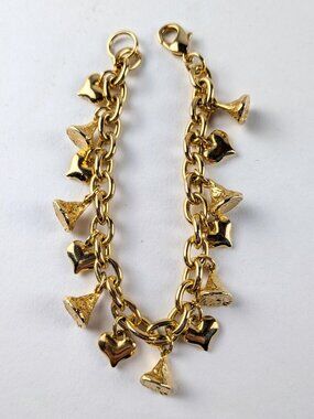 Vintage Gold-tone Hershey Kiss Charm Bracelet